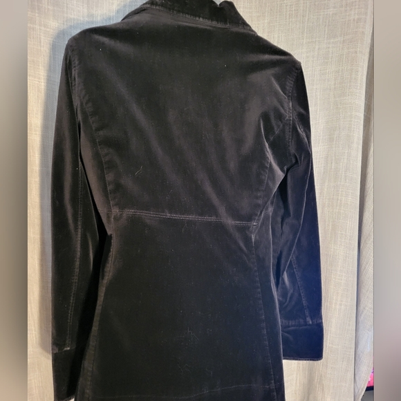 Women's CALVIN KLEIN JEANS Black Velour Lined Jacket Sz M y2k vintage - Picture 4 of 12
